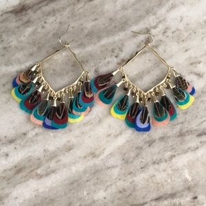 Kendra Scott Raven Feather earrings in multicolor
